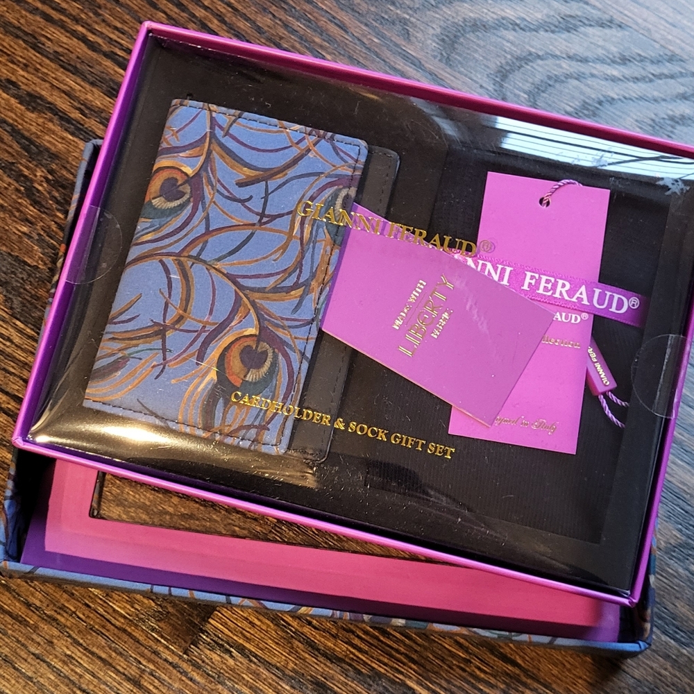Gianni Feraud Cardholder & Sock Gifts etc w Liberty Fabric
